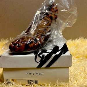 New, never worn Nine West Leopard wedge